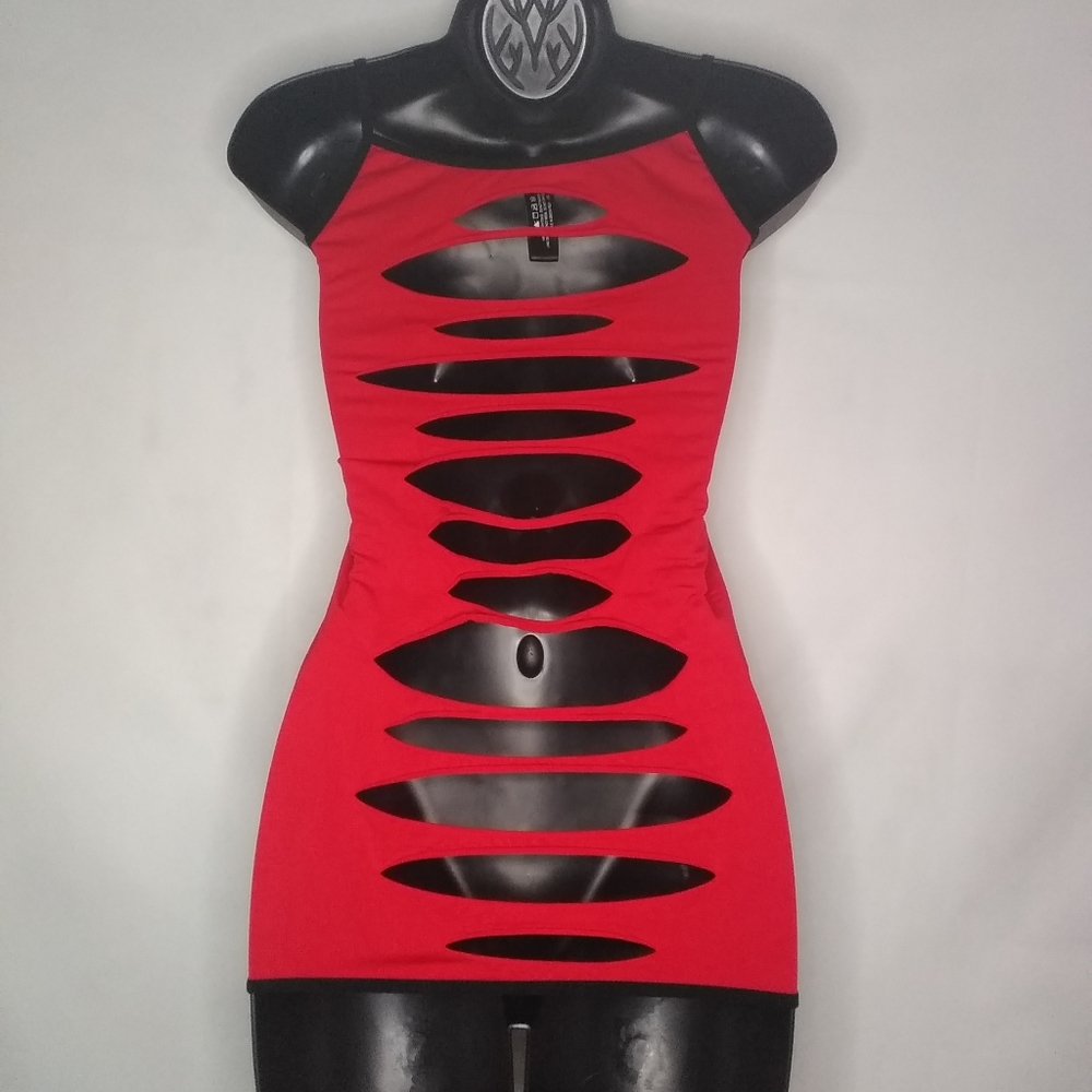 Strechy Lingerie Dress with Cutout Ripped Back